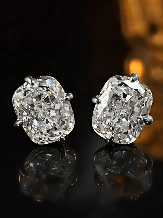 🌟1 Pair Romantic Cubic Zirconia Stud Earrings For Women High Quality Earrings For Party Engagement Anniversary Jewelry Valentine's Day Gift Artificial Zirconia Earrings-XLB