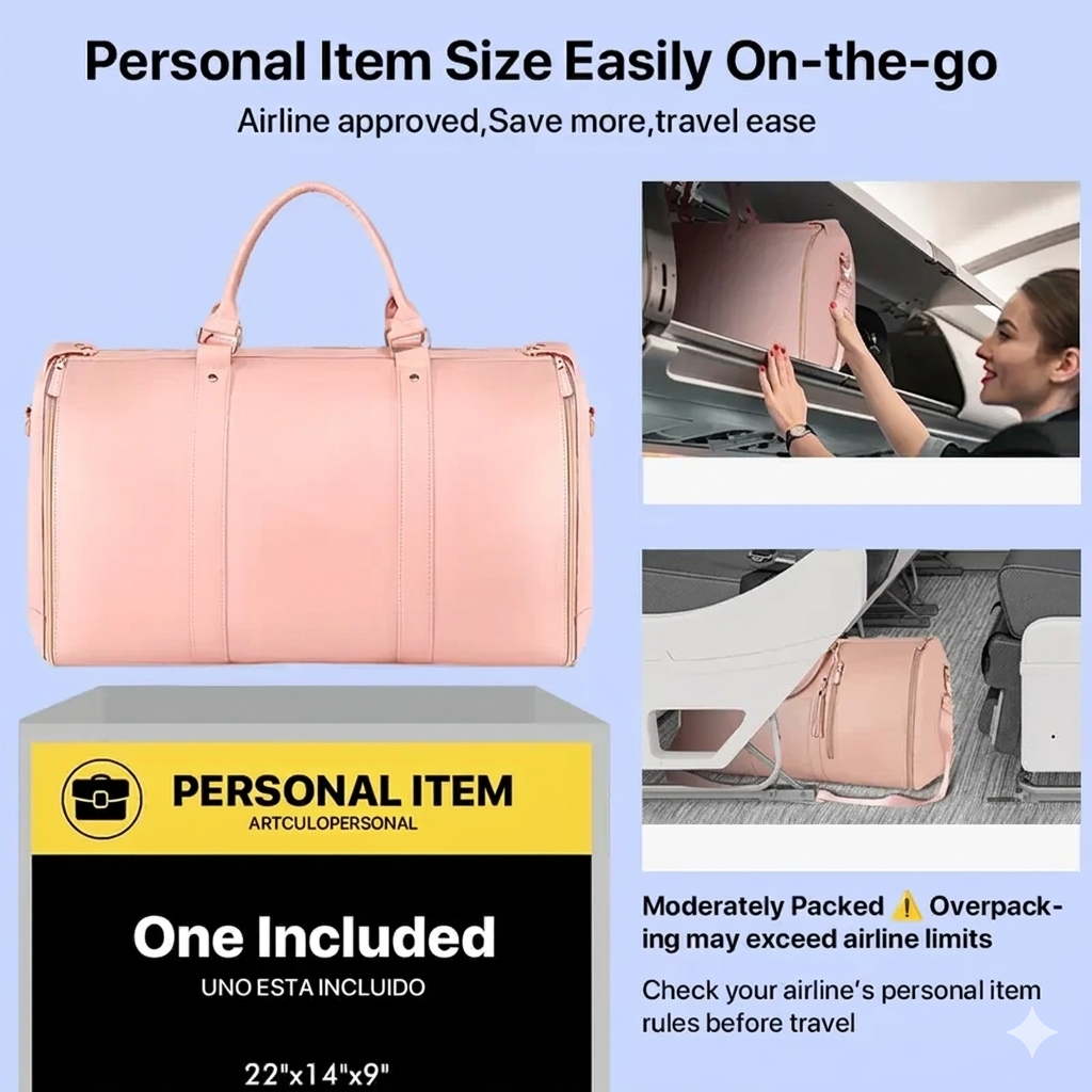 The Ultimate 3-in-1 Travel Duffel: Suit Bag & Luggage Combined ✨Carry your suits, shoes, and 3 days of essentials without a single wrinkle.TSA-approved and ready for takeoff.-III
