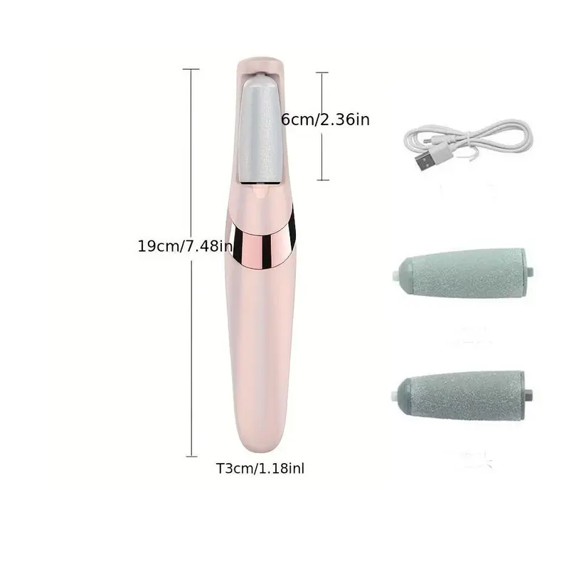 💓Rechargeable Electric Foot Callus Remover, 2-Speed with Washable Grinding Head & LED Light, Cordless Professional Pedicure Dead Skin Remover-XLB