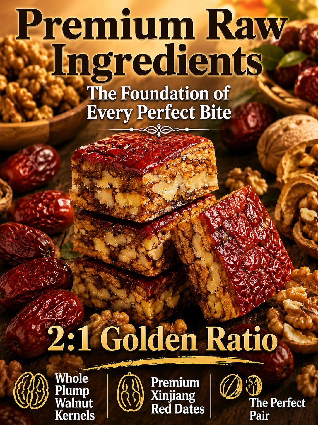 Premium Jujube Walnut Snack Bars
