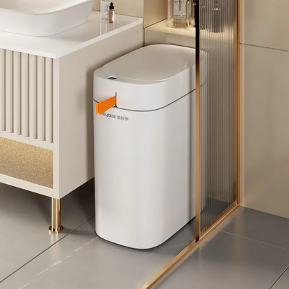 💧Rechargeable Bathroom Trash Can with Lid, Motion Sensor Automatic Touchless Garbage Can, Auto Adsorption Slim Smart Bin for Bathroom, Kitchen, Office-XLB