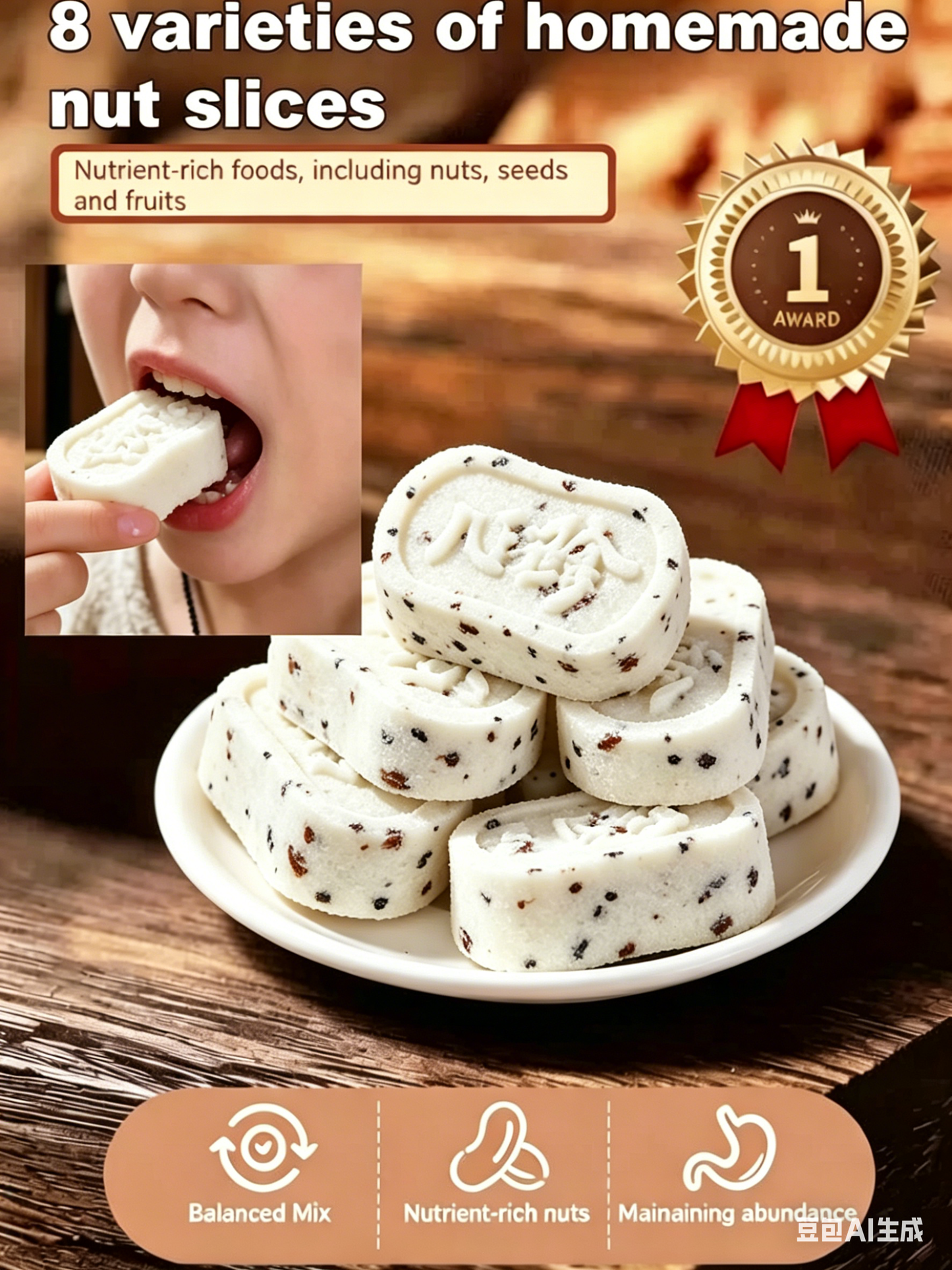 Limited Time Offer Low-Sugar Nut Energy Cake A healthier snack you can't stop eating Real nuts· Low sugar · No preservatives · Handmade style-JY