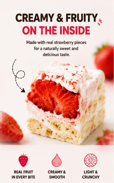 Strawberry Goat Milk Cubes – Light & Crunchy Sweet Snack-TRL