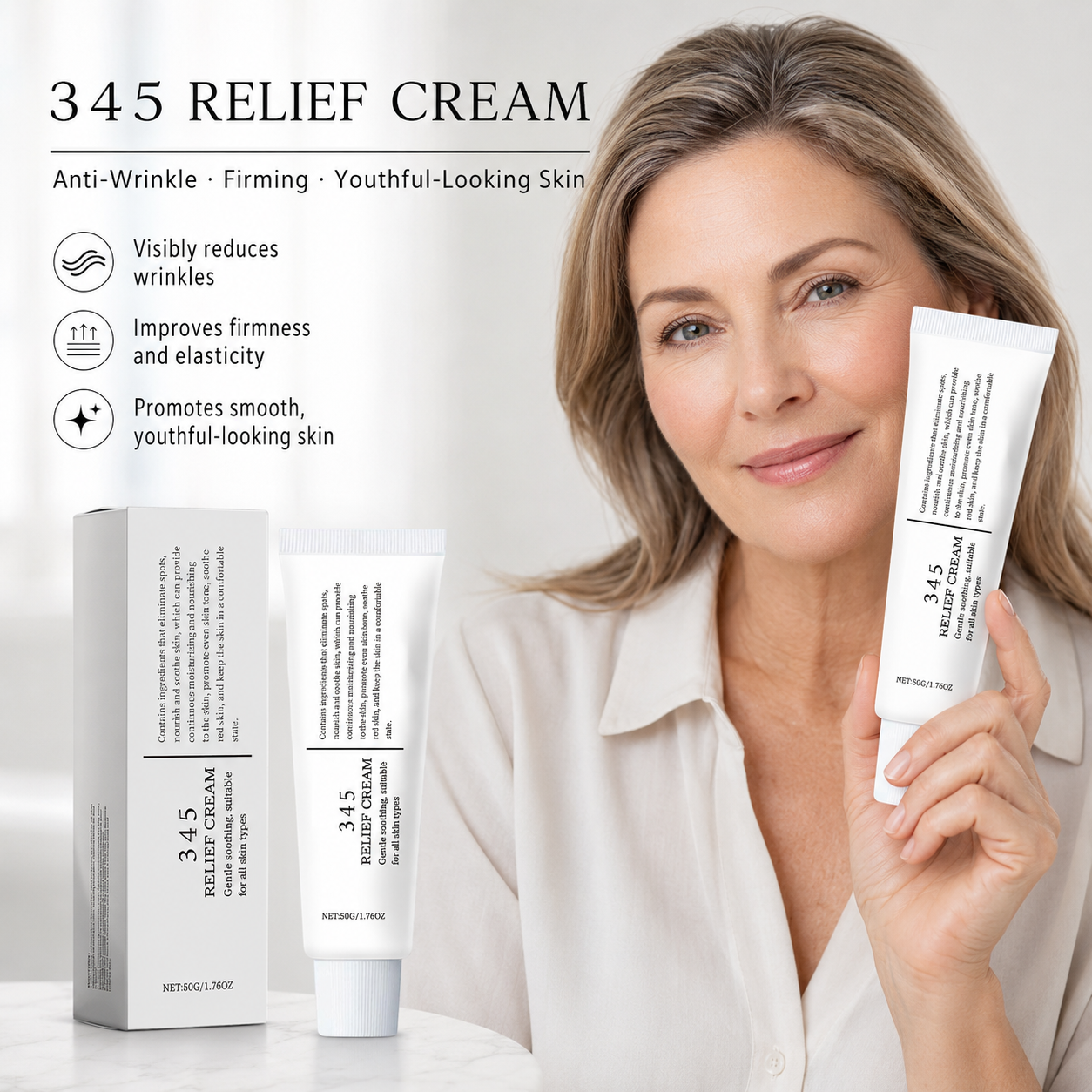 ⭐345 Relief Cream | Fade Fine Lines & Repair Dull Aging Skin✨-WBJ