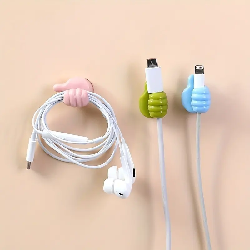 👍10 Pcs Silicone Self-Adhesive Thumb Hooks, No Drilling Multi-Purpose Wall Hanging Hooks-XLB