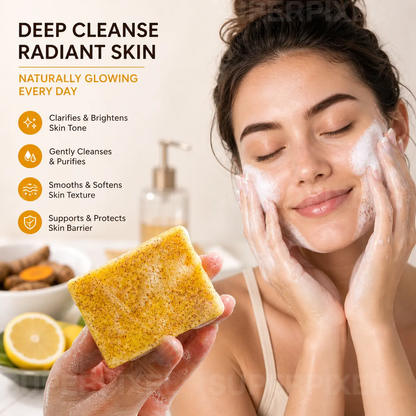 🍋Lemon Turmeric Kojic Acid Soap, Turmeric & Kojic Acid Brightening Soap, Dark Spot Remover, Kojic Acid Soap, Soap Body CareBody Wash Lemon Flawless Organic-xlb