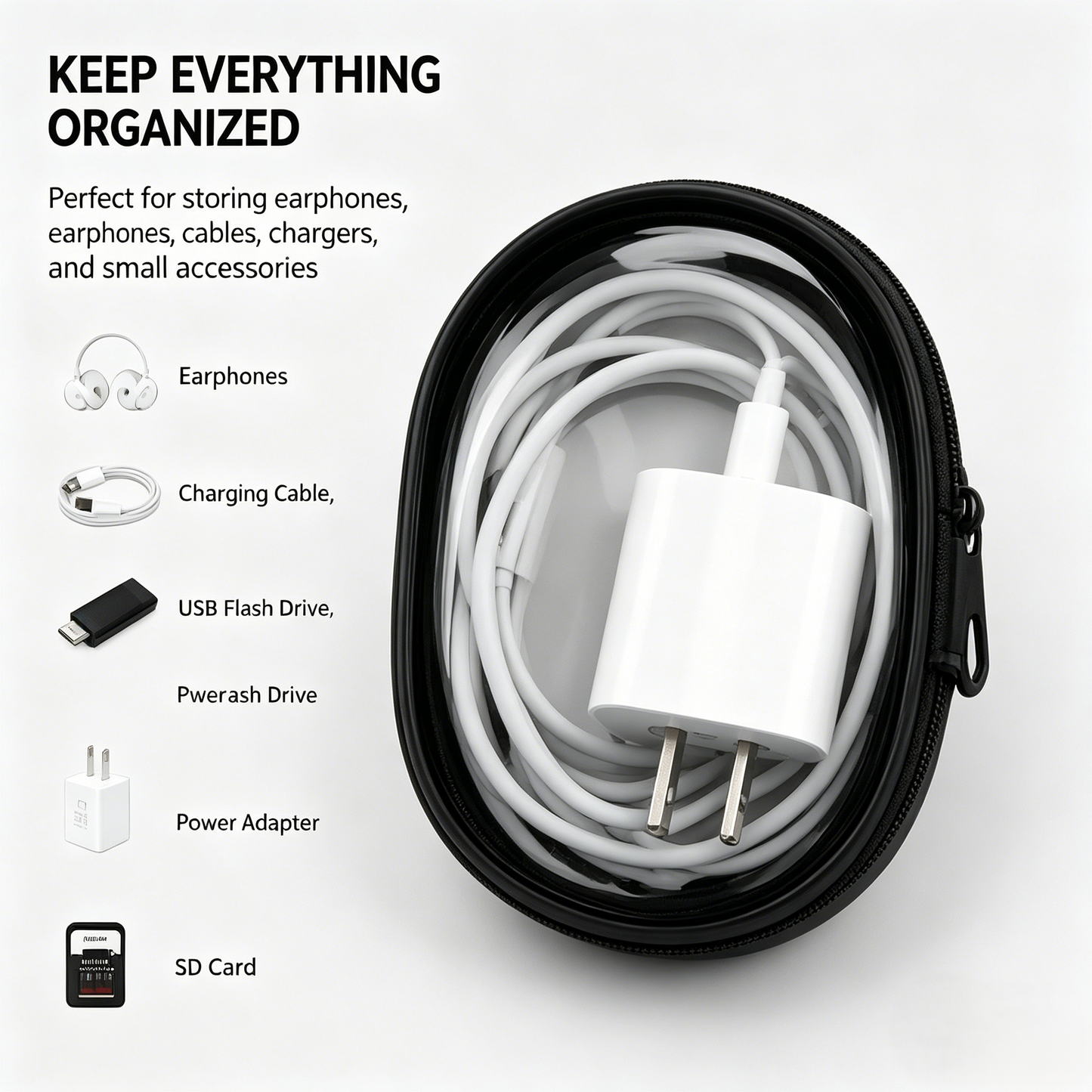 💎 Minimalist Clear Tech Pouch | Stylish & Functional Storage-WBJ