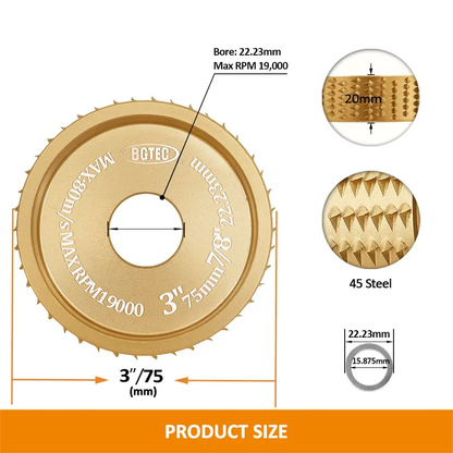 🪵Wood Carving Disc Set for Angle Grinder, Grinding & Shaping Wheel for Wood Cutting, Durable Grinder Attachment Set-JY