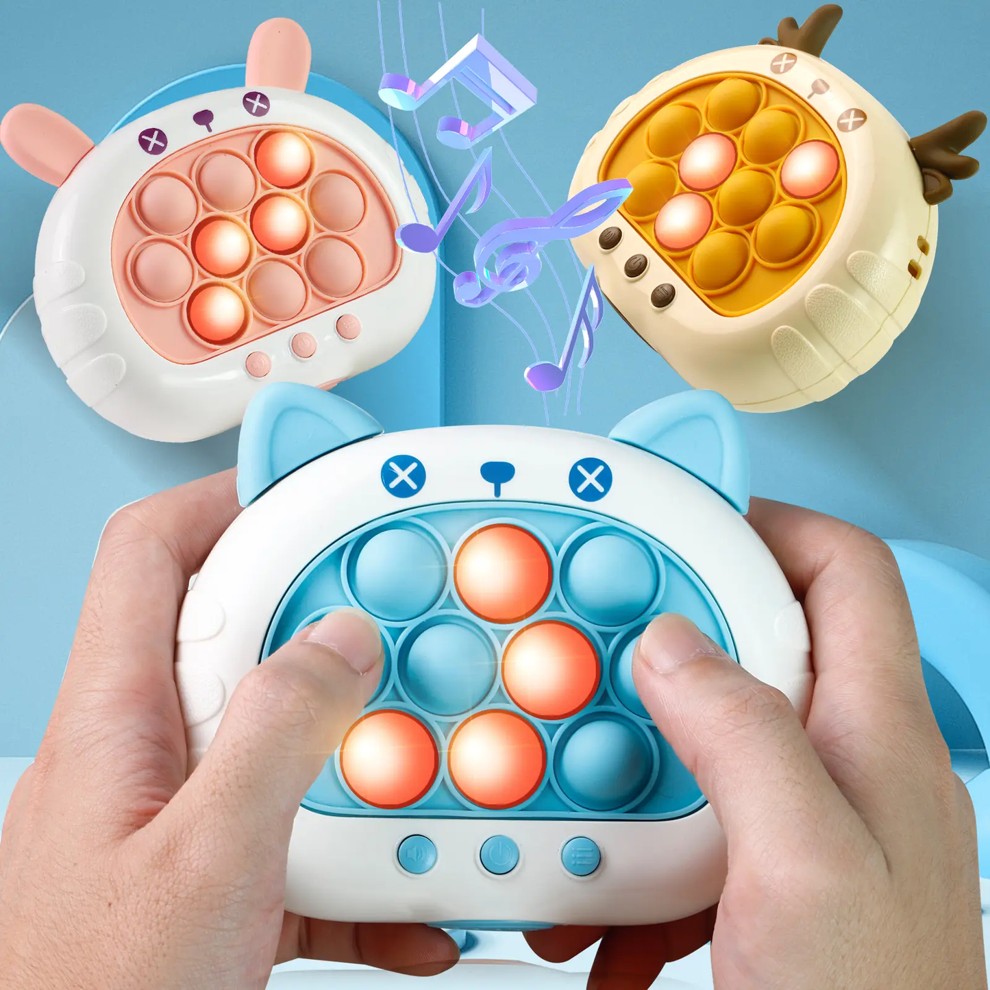 🎮Fast Push Pop Game Toy for Kids – Electronic Puzzle with Lights & Music, Memory Challenge, Multiplayer Mode, Stress Relief Toy for Children-XLB