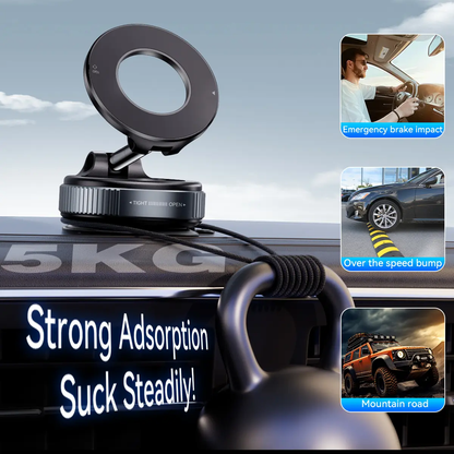 ✨Upgraded Magnetic Phone Holder,Unpowered Version 360° Rotatable Adjustable and Foldable Magnetic & Vacuum Adsorption Car Holder, No Noise for iPhone & Android-XLB