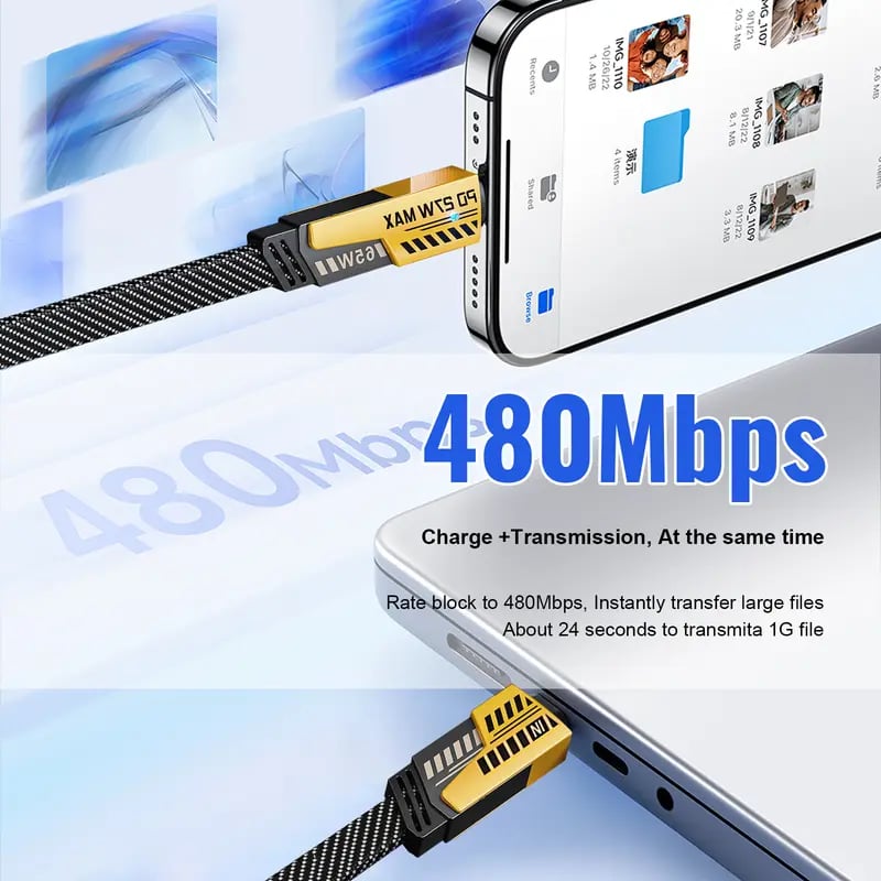⚡Buy 1 Get 1 Free(2 Pcs)🔥Portable Fast Charger, Type C/USB A Dual Ports Adapter,4 in 1 Fast Charging Cable & Data Sync-JY