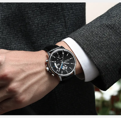 ⌚ Elegant Men's Quartz Watch ✨ Globe Design Business Casual Wristwatch-XLB