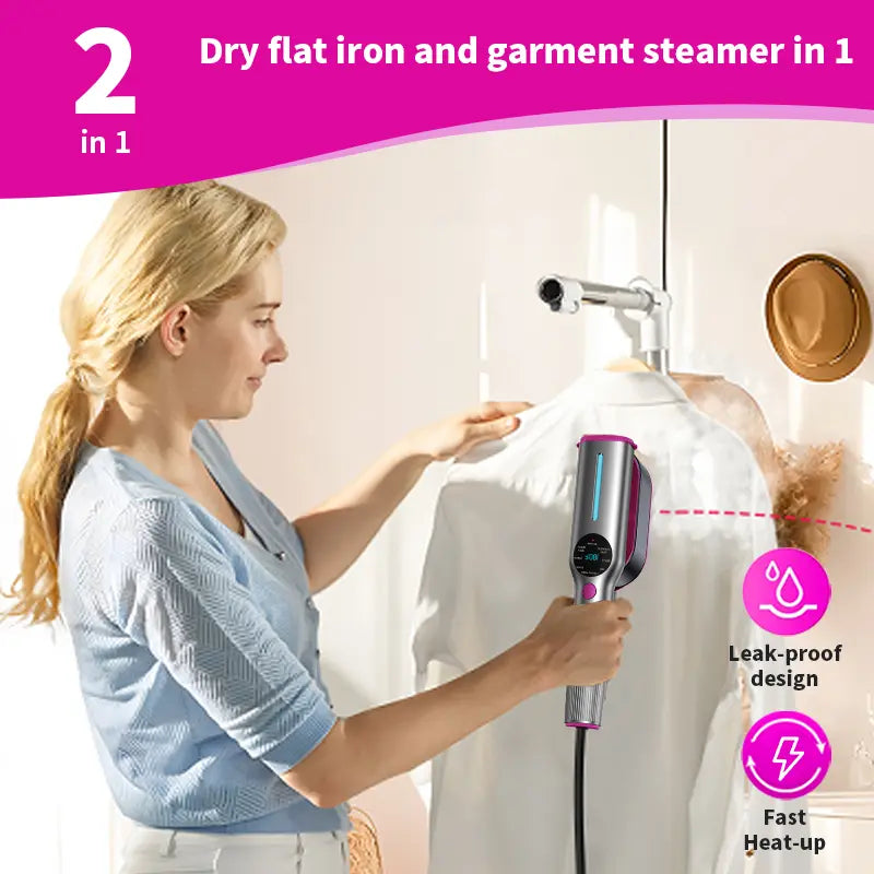 2-in-1 Smart Travel Steamer & Iron 💨 90° Swivel Handle | Fast Heating-III