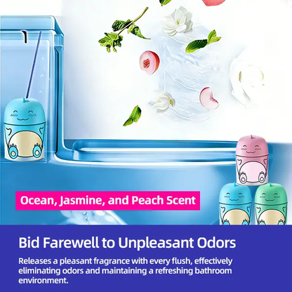 🦖Cute Dinosaur-Shaped Toilet Cleaner Bottle, Ocean/Jasmine/Peach Fragrance, 3 Bottles Lasting 9 Months, Powerful Scale & Odor Remover for Household Toilets-XLB