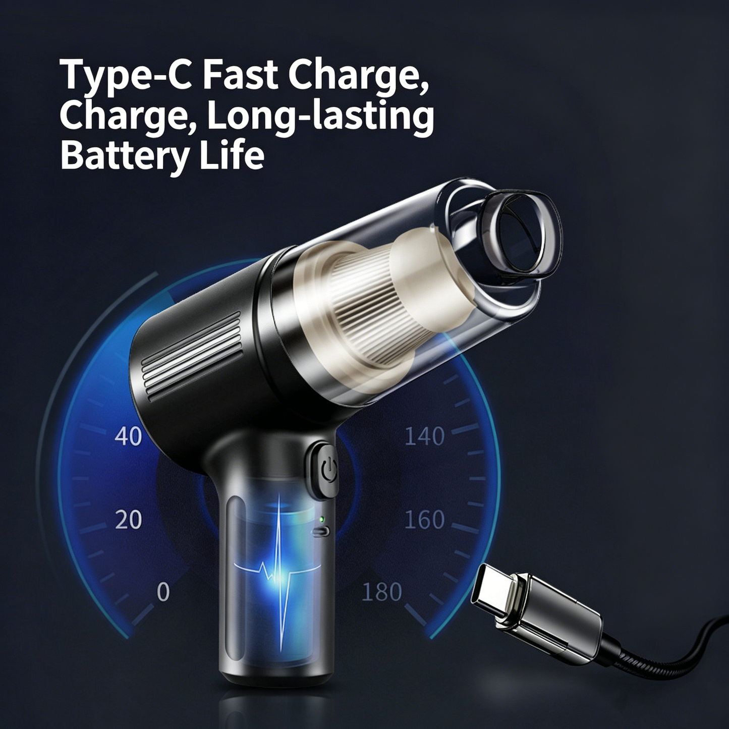 Wireless Handheld Car Vacuum Cleaner I 3000Pa Strong Suction, Blow &Vacuum 2-in-1, Car & Home Dual Use-CJP