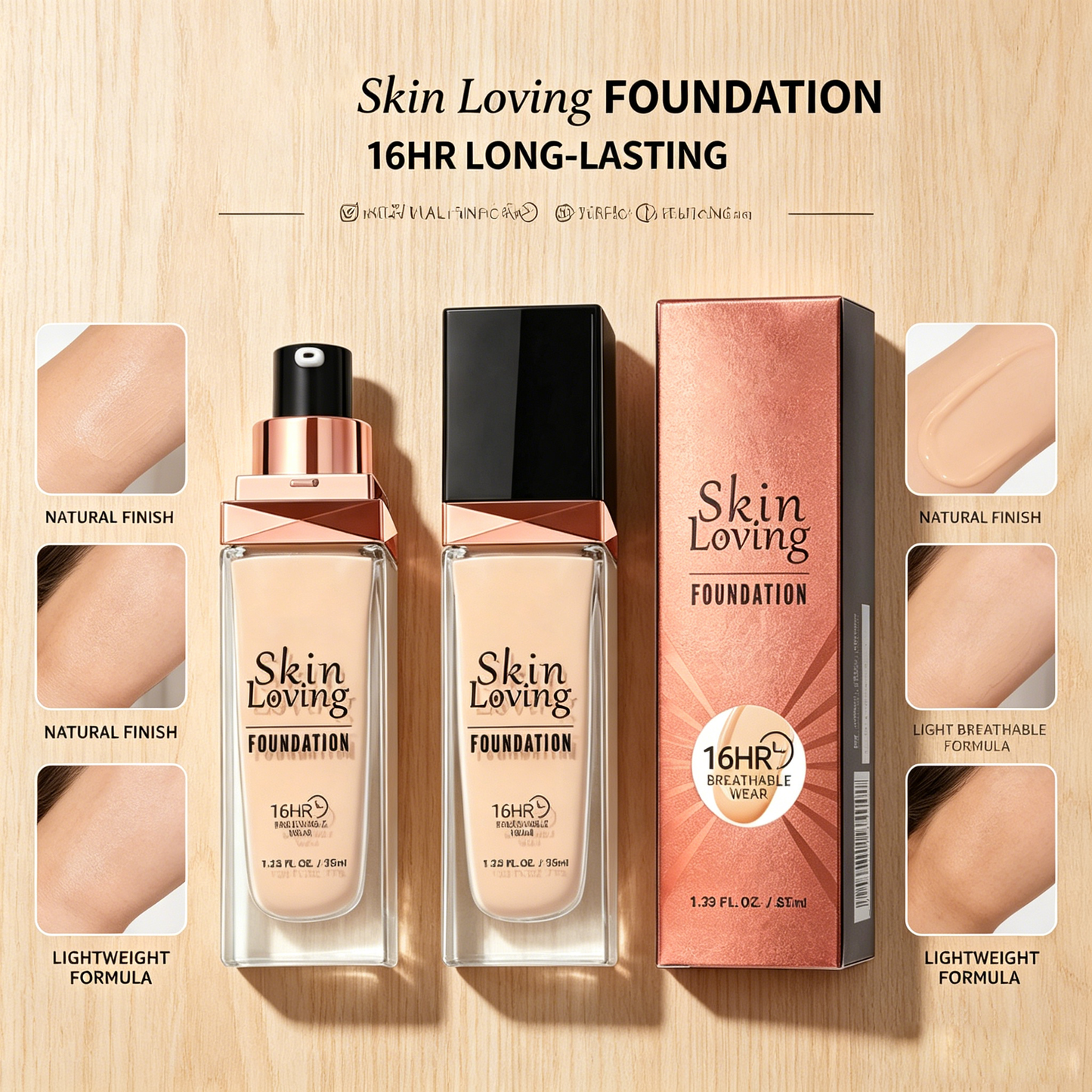 Long-Wearing Foundation, Transfer-Proof, Long Lasting, High Coverage-TRL