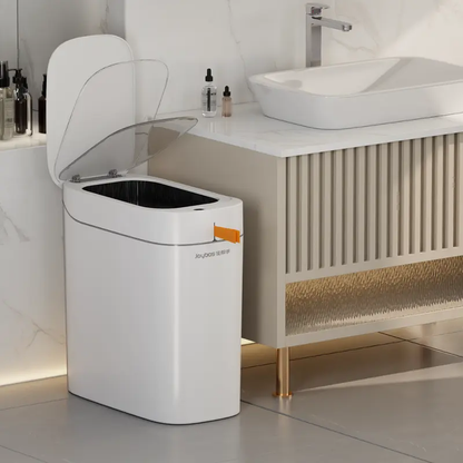 💧Rechargeable Bathroom Trash Can with Lid, Motion Sensor Automatic Touchless Garbage Can, Auto Adsorption Slim Smart Bin for Bathroom, Kitchen, Office-XLB