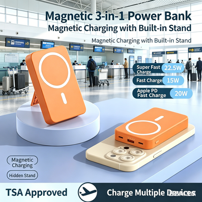 [WeeklyDeals]10000mAh Magnetic Power Bank MagSafe Wireless Fast Charger for iPhone 12–17 Pro/Pro Max, Compact Portable Battery Pack-JY