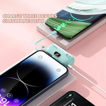🔋 5000mAh Mini Portable Charger 22.5W Fast Charging Power Bank with Digital Display -III