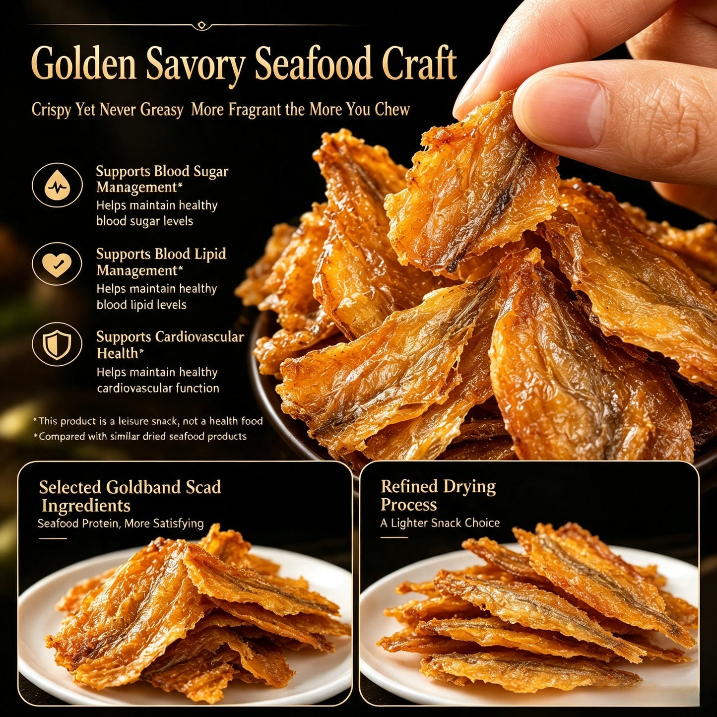 🐟 Nourish your body with high-quality deep-sea fish protein and the crisp texture of goldstripe trevally — a ready-to-eat snack tailored for those mindful of vascular health-CJP