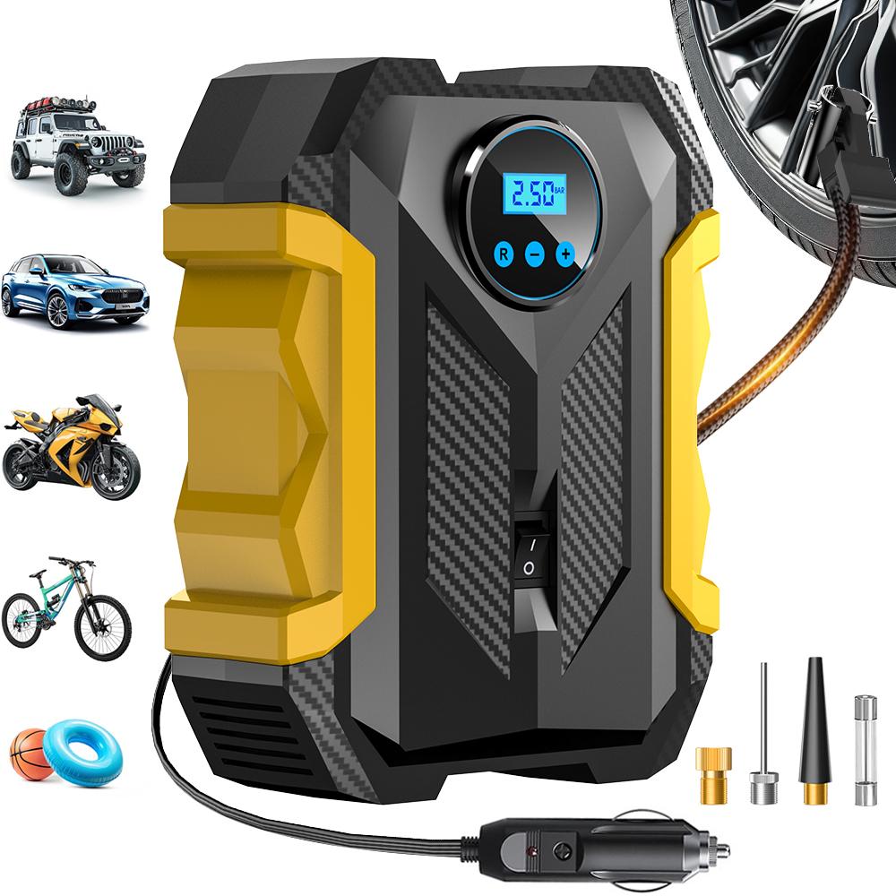 Car Air Pump, 12V 150PSl Portable Car Air Pump withLED Light, Car Tire Inflator, Professional Automobile TireInfator.Car Stuff,Cars Accessories-JY