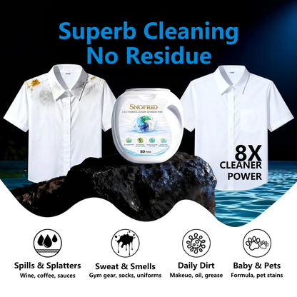 💧4-IN-1 POWERFUL LAUNDRY DETERGENT PODS,80 pods per tub, Long-Lasting Fragrance, Portable Laundry Detergent Beads for Home & Travel-XLB