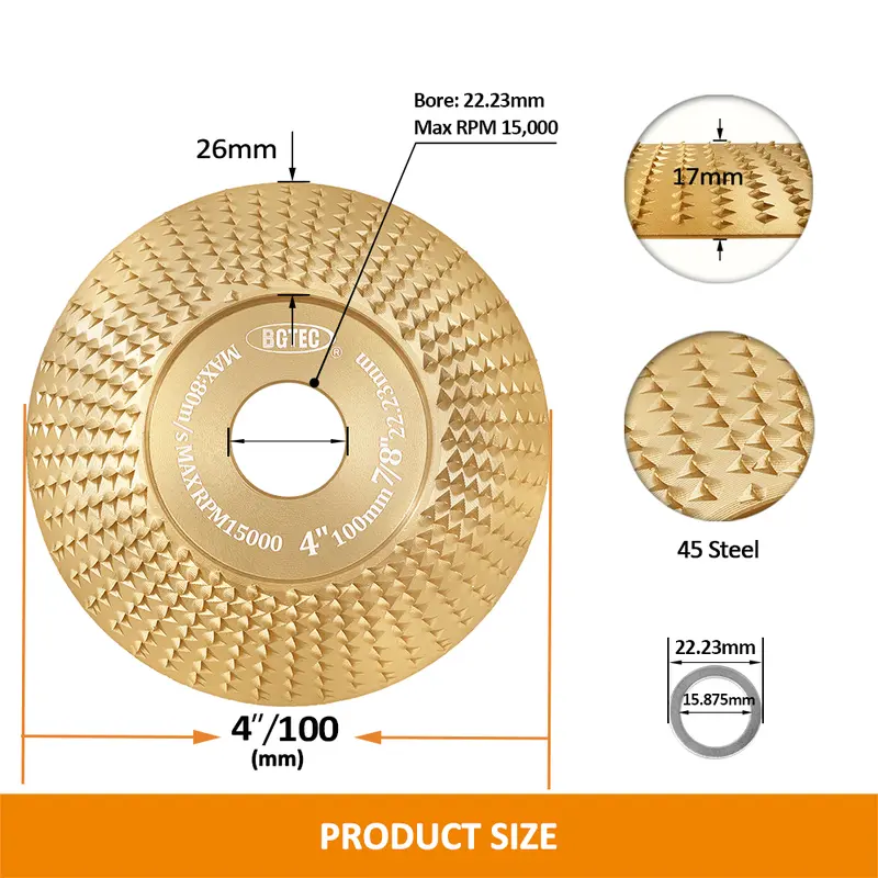 🪵Wood Carving Disc Set for Angle Grinder, Grinding & Shaping Wheel for Wood Cutting, Durable Grinder Attachment Set-JY
