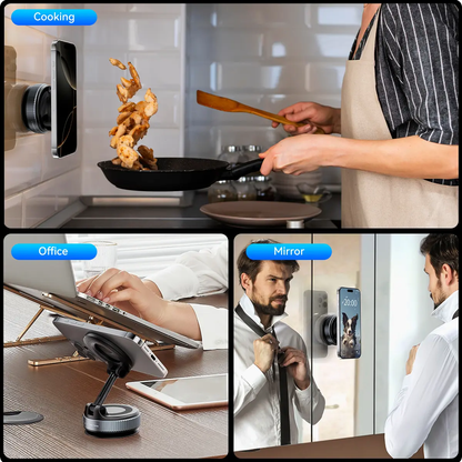 ✨Upgraded Magnetic Phone Holder,Unpowered Version 360° Rotatable Adjustable and Foldable Magnetic & Vacuum Adsorption Car Holder, No Noise for iPhone & Android-XLB
