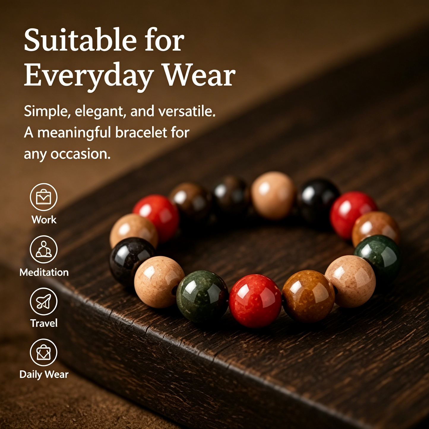 ✨ Five Elements Herbal Incense Bead Bracelet | Traditional Chinese Wellness Jewelry-WBJ