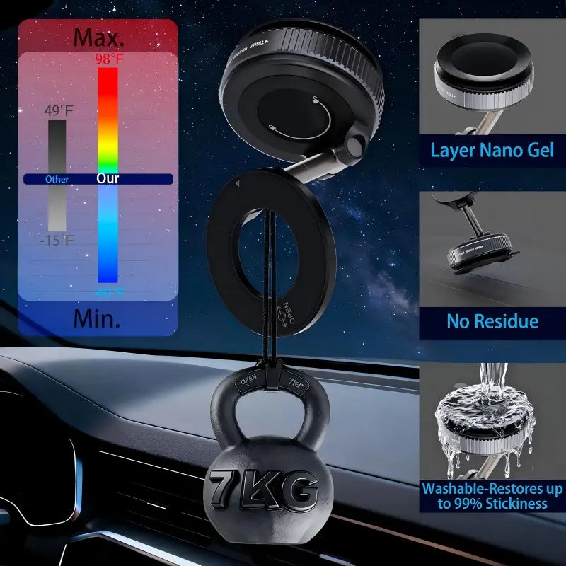 🚗 Super Strong Suction Magnetic Phone Holder for Car & Home -III