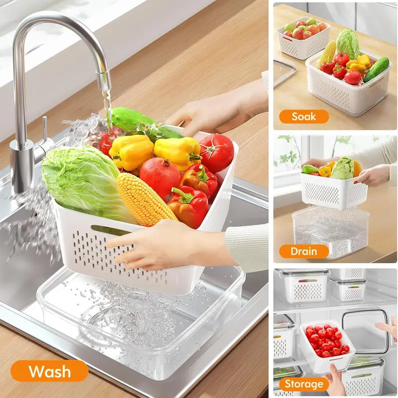12-Pack Fridge Organizers and Storage  – Fresh Produce & Meat Storage Set -III