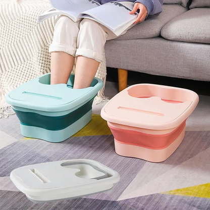 🐳Portable Folding Foot Bath Tub with Massage Function, Space-Saving Design, Hanging & No Power Required, Home Bedroom Bathroom Accessory, Home Goods-XLB