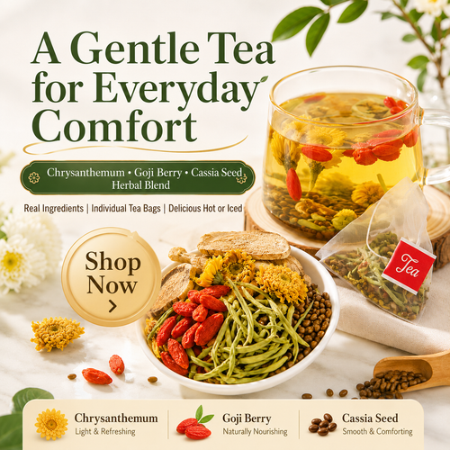 Chrysanthemum,Goji Berry & Cassia Seed Tea helps you get back to your peak performance-YOY