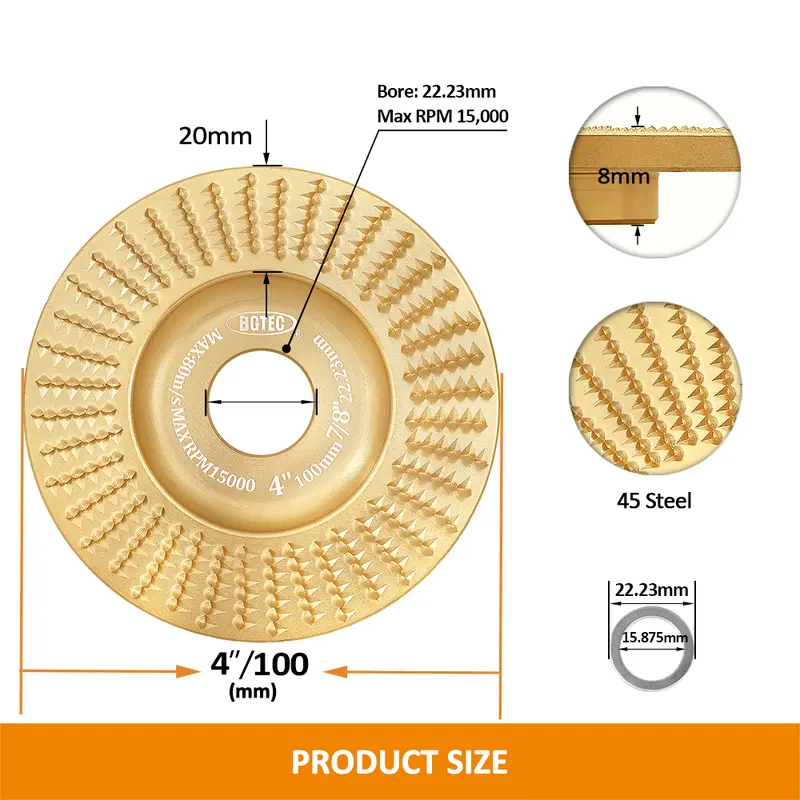🪵Wood Carving Disc Set for Angle Grinder, Grinding & Shaping Wheel for Wood Cutting, Durable Grinder Attachment Set-JY