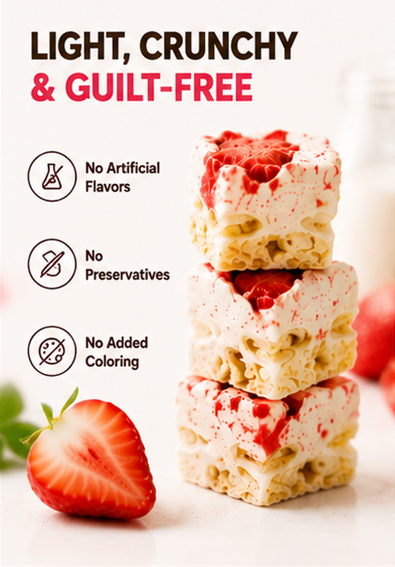 Strawberry Goat Milk Cubes – Light & Crunchy Sweet Snack-TRL