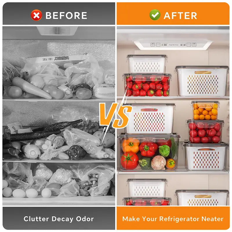 12-Pack Fridge Organizers and Storage  – Fresh Produce & Meat Storage Set -III