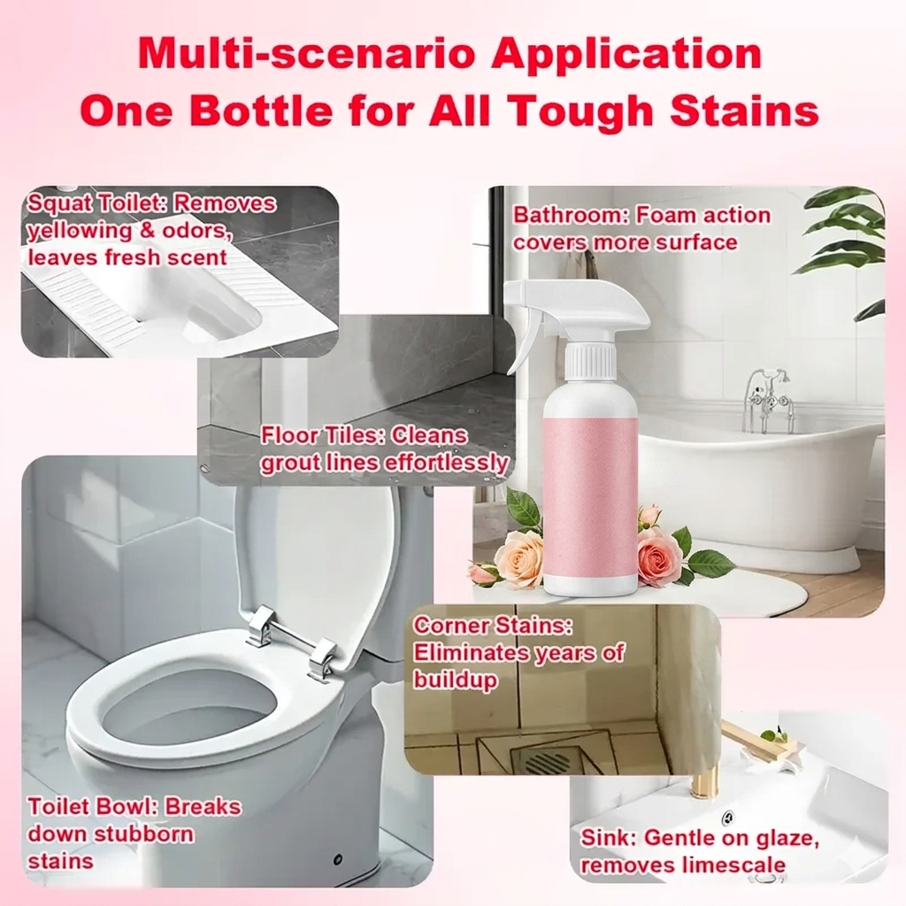 🌹 Bathroom Cleaning Foam Spray – Instantly Removes Toilet Stains & Odors ✨ -III