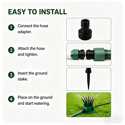 🌱 12-Head 360° Adjustable Garden Sprinkler | Water Every Corner of Your Yard-WBJ