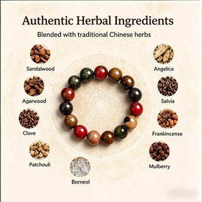 ✨ Five Elements Herbal Incense Bead Bracelet | Traditional Chinese Wellness Jewelry-WBJ