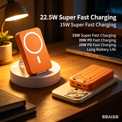 [WeeklyDeals]10000mAh Magnetic Power Bank MagSafe Wireless Fast Charger for iPhone 12–17 Pro/Pro Max, Compact Portable Battery Pack-JY