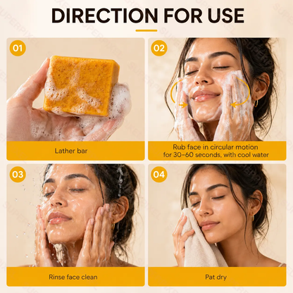 🍋Lemon Turmeric Kojic Acid Soap, Turmeric & Kojic Acid Brightening Soap, Dark Spot Remover, Kojic Acid Soap, Soap Body CareBody Wash Lemon Flawless Organic-xlb