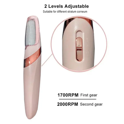 💓Rechargeable Electric Foot Callus Remover, 2-Speed with Washable Grinding Head & LED Light, Cordless Professional Pedicure Dead Skin Remover-XLB