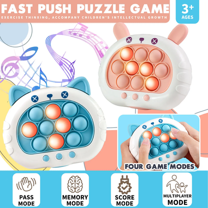🎮Fast Push Pop Game Toy for Kids – Electronic Puzzle with Lights & Music, Memory Challenge, Multiplayer Mode, Stress Relief Toy for Children-XLB