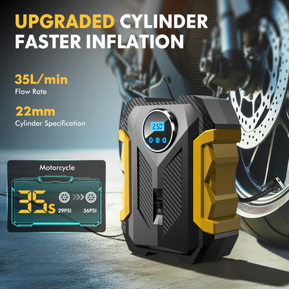 Car Air Pump, 12V 150PSl Portable Car Air Pump withLED Light, Car Tire Inflator, Professional Automobile TireInfator.Car Stuff,Cars Accessories-JY