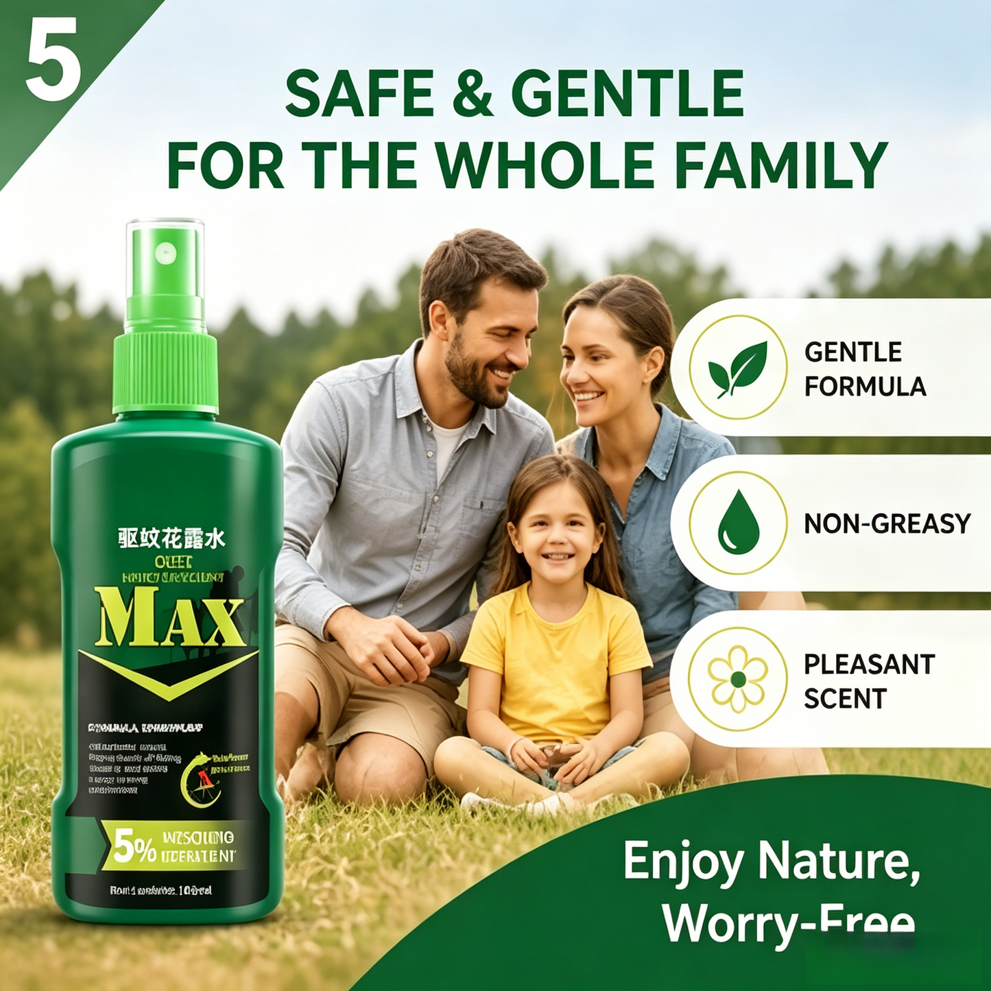 🚫🦟 MAX Insect Repellent Spray | 5% DEET 8H Long-Lasting Protection for Outdoor Camping Hiking-LT