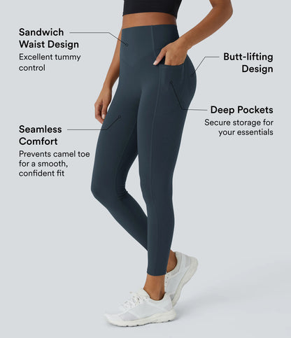🔥LAST DAY 50% OFF-Formende Workout-Leggings mit hohem Bund, Seitentaschen-EDC