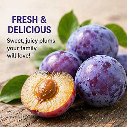 🍑🌱Top 1 Sales-Grow Easy Home Fruit – Sweet Plum Tree Seedling - Own Sweet Plums in Just 1 Year-III