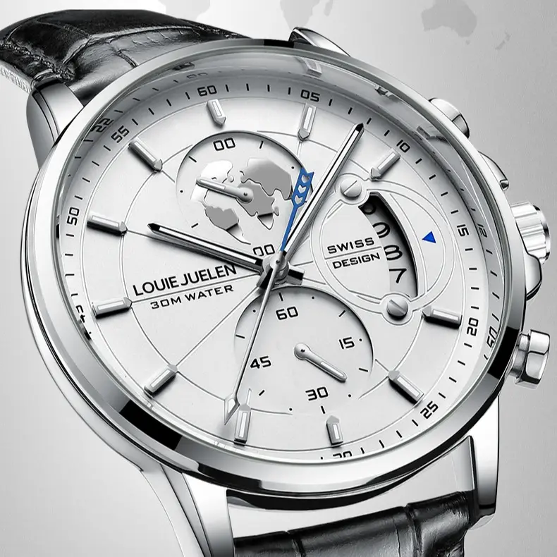 ⌚ Elegant Men's Quartz Watch ✨ Globe Design Business Casual Wristwatch-XLB