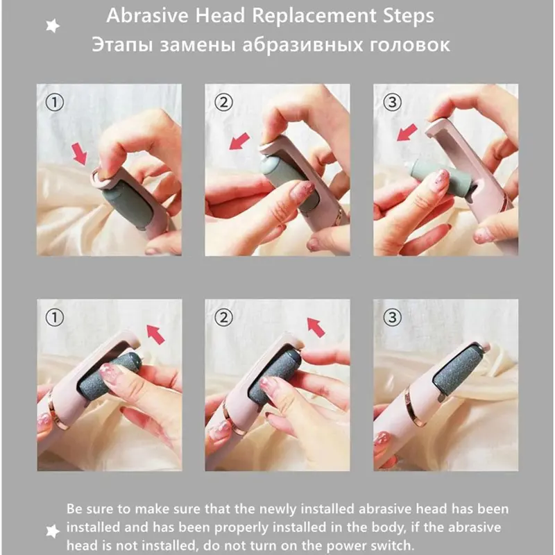 💓Rechargeable Electric Foot Callus Remover, 2-Speed with Washable Grinding Head & LED Light, Cordless Professional Pedicure Dead Skin Remover-XLB