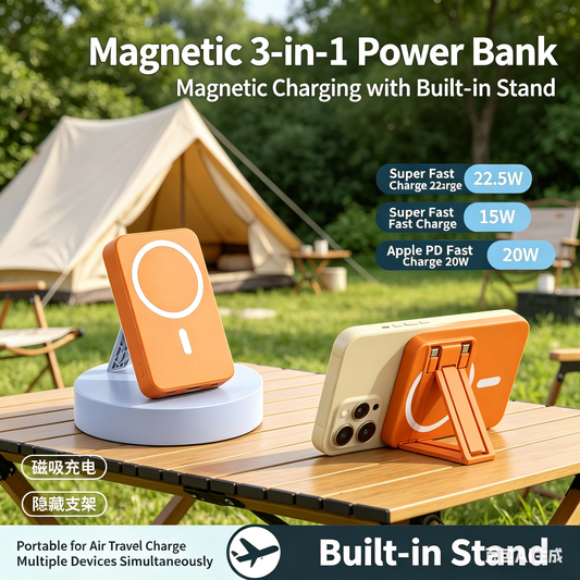 [WeeklyDeals]10000mAh Magnetic Power Bank MagSafe Wireless Fast Charger for iPhone 12–17 Pro/Pro Max, Compact Portable Battery Pack-JY